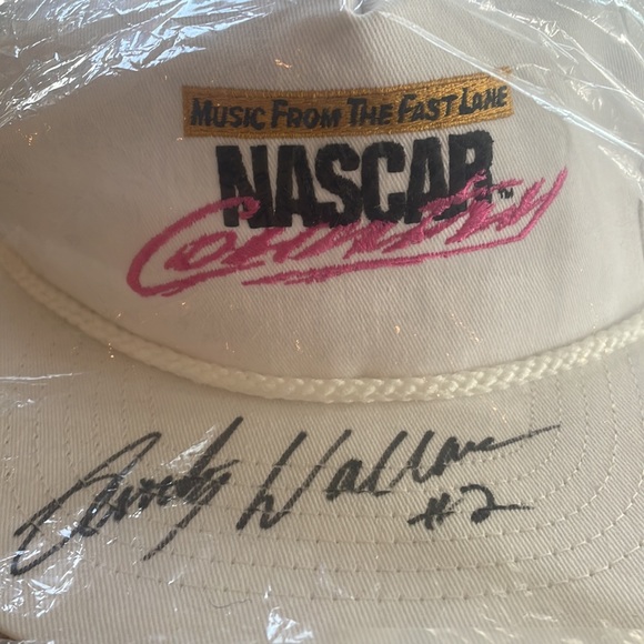 Signed NASCAR legend Rusty Wallace music from fast lane country hat never - Picture 2 of 4